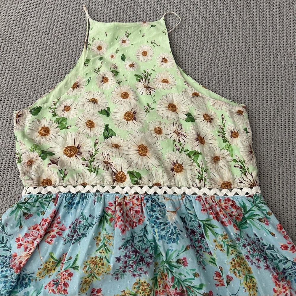 Farm Rio Mixed Floral Halter Dress Size Small - Picture 6 of 16